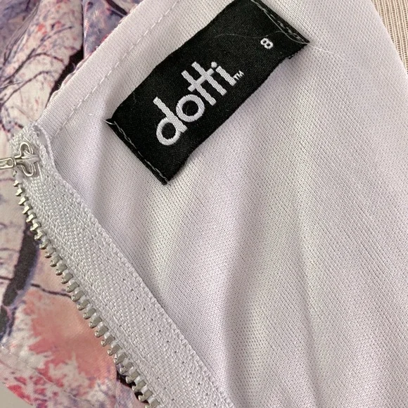 Cute DOTTI retro vintage style silky stretch Shift Dress with cap sleeves SIZE 8 - Picture 7 of 7